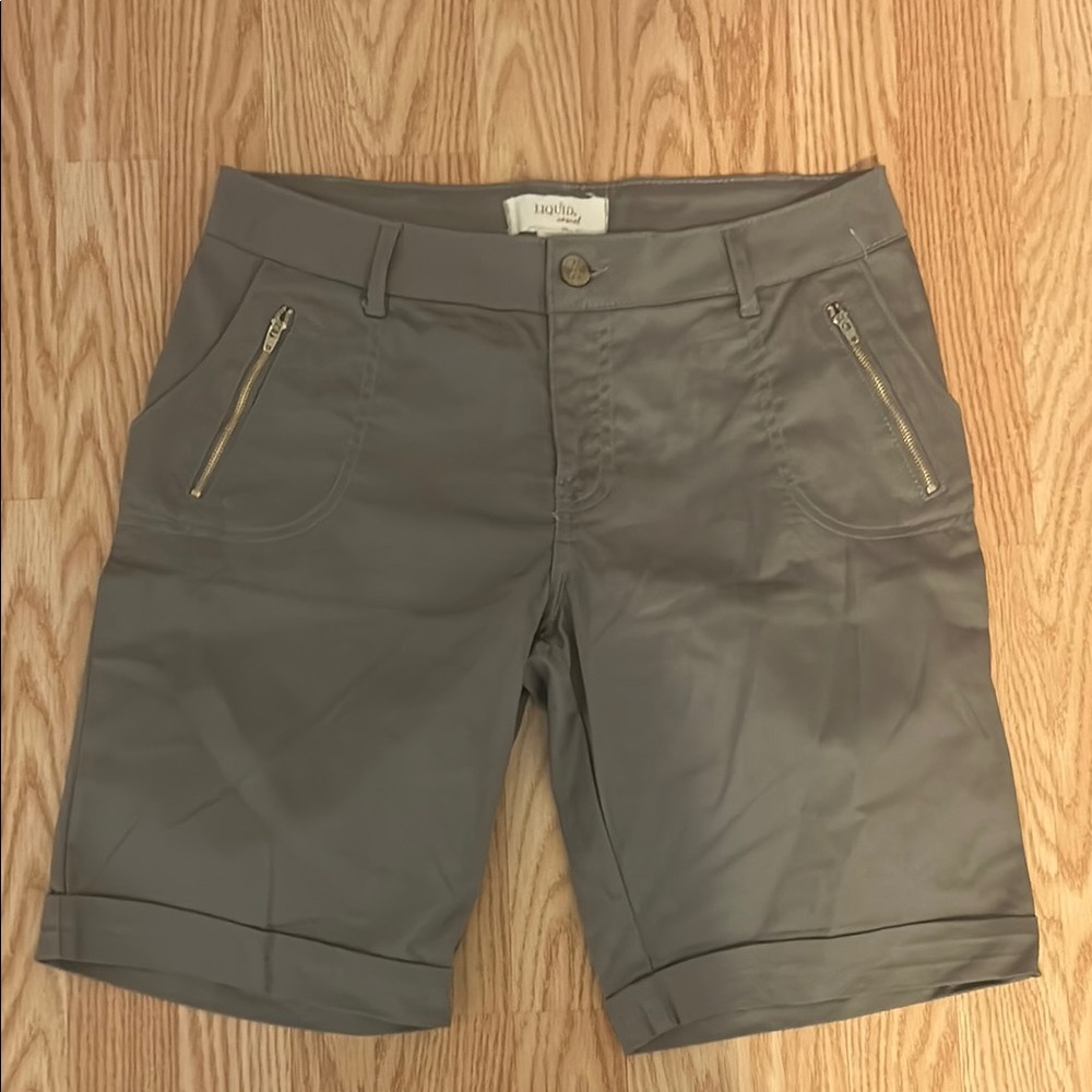 Tan Mid-Length Bermuda Shorts Tailored Design